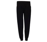 WearAll Ladies Plus Size Harem Trousers Womens Full Leggings Stretch Pants Black 8-10
