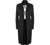 WearAll Ladies Plus Size Lace Back Cardigan Womens Long Sleeve Stretch Pleat Top Black 16/18