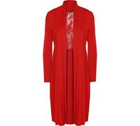 WearAll Ladies Plus Size Lace Back Cardigan Womens Long Sleeve Stretch Pleat Top Red 20/22