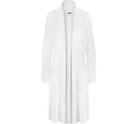 WearAll Ladies Plus Size Lace Back Cardigan Womens Long Sleeve Stretch Pleat Top White 12/14