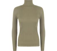 WearAll Ladies Ribbed Stretch Polo Neck Top Womens - Mocha - 16-18