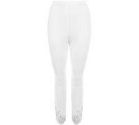 WearAll Ladies Sequin Leggings Womens Trousers Plus White 12/14