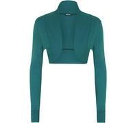 WearAll Ladies Shrug Long Sleeved Bolero Top Womens Teal 10/12