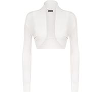 WearAll Ladies Shrug Long Sleeved Bolero Top Womens White 12/14