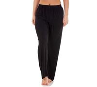 WearAll Ladies Women Trouser Elasticated Wide Leg High Waist ITY Regular Pants Black Red Black XXL