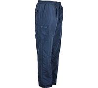 WearAll Mens Thermal Fleece Lined Trousers Camouflage Cargo Combat Elasticated Waist Full Length Bottoms Pants Navy XL