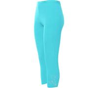 WearAll New Ladies 3/4 Butterfly Sequin Stretch Womens Leggings Turquoise 16/18