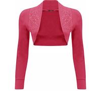 WearAll New Ladies Beaded Shrug Bolero Top Womens Sizes Cerise 8/10