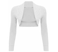 WearAll New Ladies Beaded Shrug Bolero Top Womens Sizes White 8/10