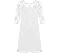 WearAll New Ladies Lace Lined 3/4 Sleeve Plus Size Womens Knee Length Stretch Dress Sizes 12-26