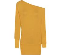 WearAll New Ladies Off Shoulder Batwing Long Sleeved Womens Top Mustard 12-14
