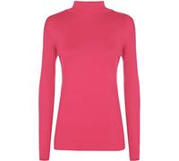 WearAll New Ladies Polo Neck Stretch Long Sleeve Womens Plain Top Jumper 8-14