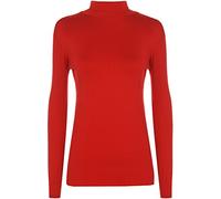 WearAll New Ladies Polo Neck Stretch Long Sleeve Womens Plain Top Jumper 8-14