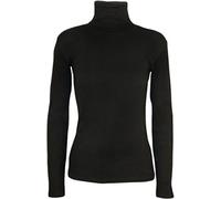 WearAll New Ladies Polo Neck Stretch Long Sleeve Womens Plain Top Jumper Black 12/14