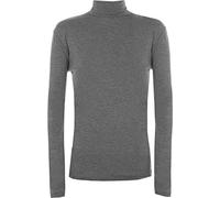 WearAll New Ladies Polo Neck Stretch Long Sleeve Womens Plain Top Jumper Grey 12/14