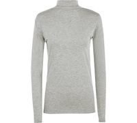 WearAll New Ladies Polo Neck Stretch Long Sleeve Womens Plain Top Jumper Light Grey 12/14