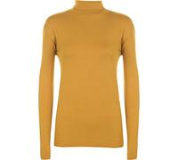 WearAll New Ladies Polo Neck Stretch Long Sleeve Womens Plain Top Jumper Mustard 8/10