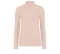 WearAll New Ladies Turtle Neck Long Sleeved Stretch Plain Polo Top - .Peach 16-18