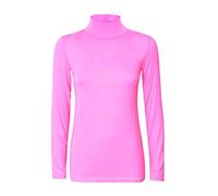 WearAll New Ladies Turtle Neck Long Sleeved Stretch Plain Polo Top Women Jumper - Baby Pink 24-26