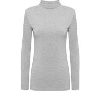 WearAll New Ladies Turtle Neck Long Sleeved Stretch Plain Polo Top Womens Jumper - Light Grey - 8/10