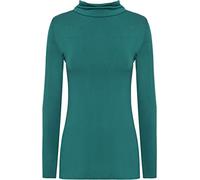 WearAll New Ladies Turtle Neck Long Sleeved Stretch Plain Polo Top Womens Jumper - Teal - 12/14