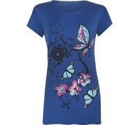 WearAll New Womens Plus Size Butterfly Print Short Sleeve T - Royal Blue - 12-14