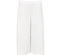 WearAll New Womens Plus Size Crepe Plain Stretch Wide Leg Culottes Ladies Shorts - White - 12-14