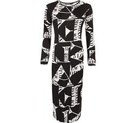 WearAll New Womens Plus Size Long Sleeve Print Midi Dress - Letters Print - 24-26