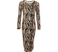 WearAll New Womens Plus Size Long Sleeve Print Midi Dress - Snake Print - 24-26