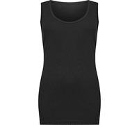 WearAll Pack of 2 Plus Size Womens Plain Ribbed Ladies Sleeveless Scoop Neck Vest Top - Black - 26-28