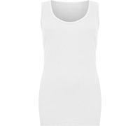 WearAll Pack of 2 Plus Size Womens Plain Ribbed Ladies Sleeveless Scoop Neck Vest Top - White - 26-28