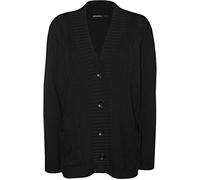 WearAll Plus Size Womens Button Long Sleeve Pocket Top Ladies Knitted Cardigan - Black - 12-14