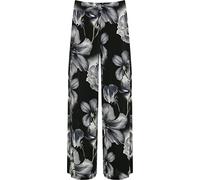 WearAll Plus Size Womens Floral Print Ladies Wide Leg Palazzo Trousers Pants - Grey Florals - 24 to 26