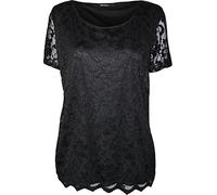 WearAll Plus Size Womens Lace Lined Scallop Edge Ladies Short Sleeve T-Shirt Top - 14-28
