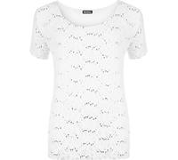 WearAll Plus Size Womens Lace Sequin Lined Ladies Sleeve Party Crochet Top - White - 24/26