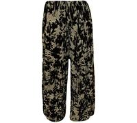 WearAll Plus Size Womens Palazzo Wide Leg Flared Trousers Ladies Print Pants Sizes 12-26