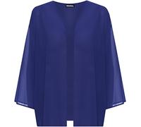 WearAll Plus Size Womens Plain 3/4 Sleeve Ladies Open Kimono Cardigan Top - Royal Blue - 24-26