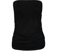 WearAll Plus Size Womens Plain Black Bandeau Strapless Ladies Boob Tube Top - Black - 20-22