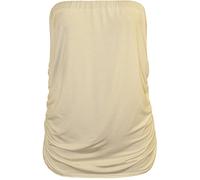 WearAll Plus Size Womens Plain Black Bandeau Strapless Ladies Boob Tube Top - Cream - 20-22