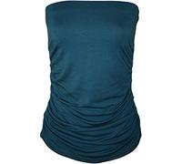 WearAll Plus Size Womens Plain Black Bandeau Strapless Ladies Boob Tube Top Teal 24-26
