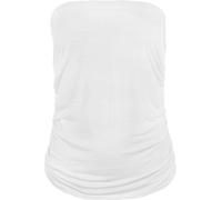 WearAll Plus Size Womens Plain Black Bandeau Strapless Ladies Boob Tube Top - White - 20-22