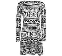 WearAll Plus Size Womens Plain Long Sleeve Stretch Ladies Swing Dress Top - 16-26