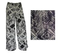 WearAll Plus Size Womens Plain Palazzo Wide Leg Flared Ladies Trousers Pants - 16-26