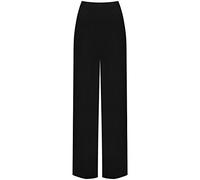 WearAll Plus Size Womens Plain Palazzo Wide Leg Flared Ladies Trousers Pants - Black - 24-26
