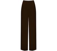 WearAll Plus Size Womens Plain Palazzo Wide Leg Flared Ladies Trousers Pants - Dark Brown - 24-26