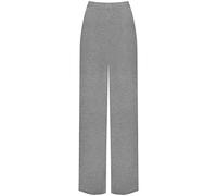 WearAll Plus Size Womens Plain Palazzo Wide Leg Flared Ladies Trousers Pants - Light Grey - 24-26