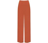 WearAll Plus Size Womens Plain Palazzo Wide Leg Flared Ladies Trousers Pants - Rust - 16-18