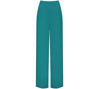 WearAll Plus Size Womens Plain Palazzo Wide Leg Flared Ladies Trousers Pants - Teal - 24-26