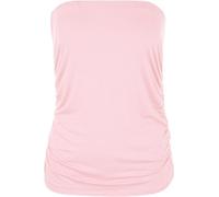 WearAll Plus Size Womens Plain Pink Bandeau Strapless Ladies Boob Tube Top - Pink - 16-18