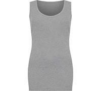 WearAll Plus Size Womens Plain Ribbed Ladies Sleeveless Scoop Neck Vest Top - Grey - 14